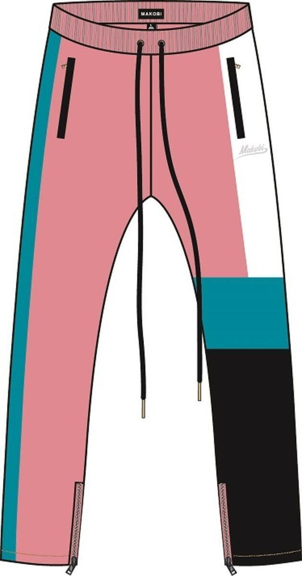 Makobi jogging suit pink with balck. - NYC Style
