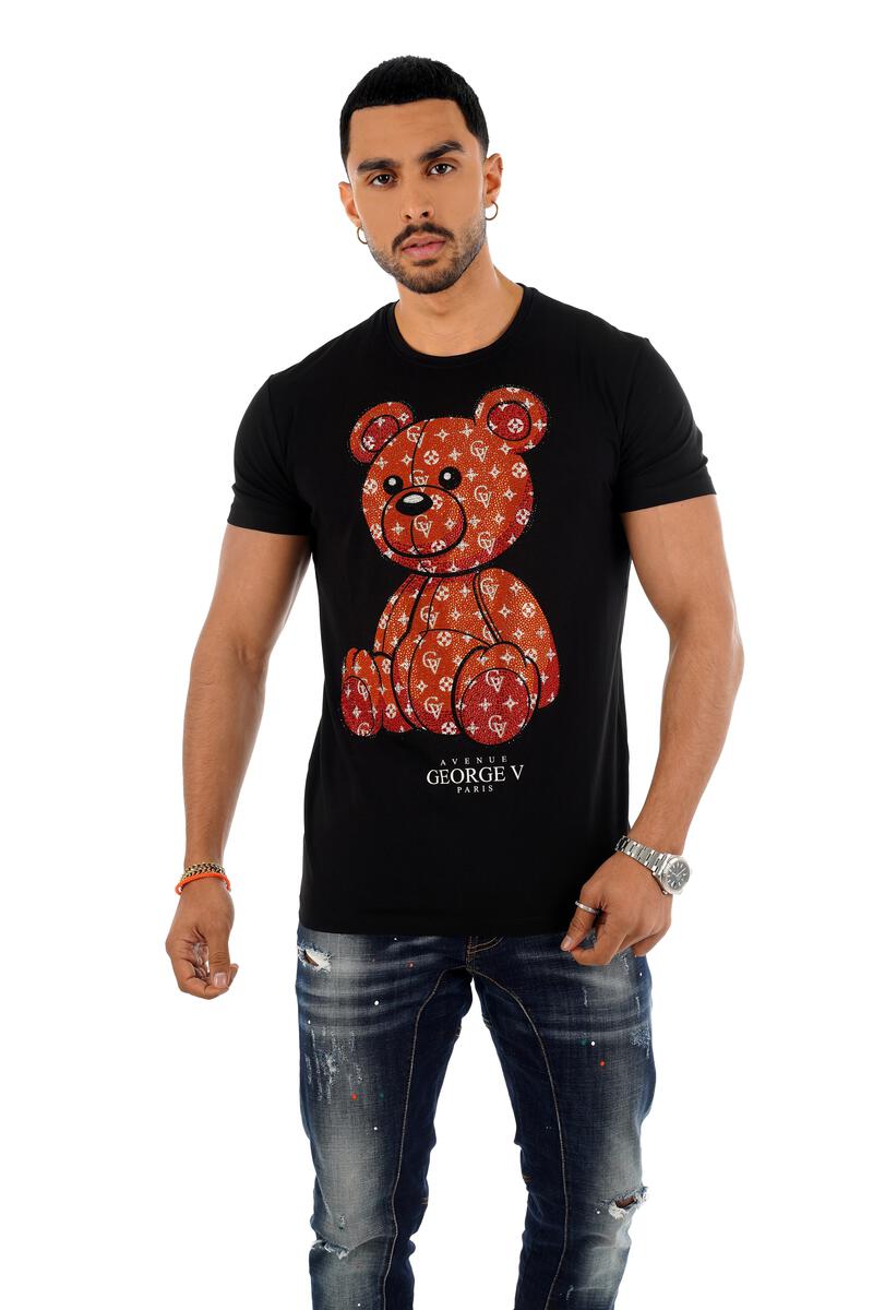 George V T-Shirts Black/Orange