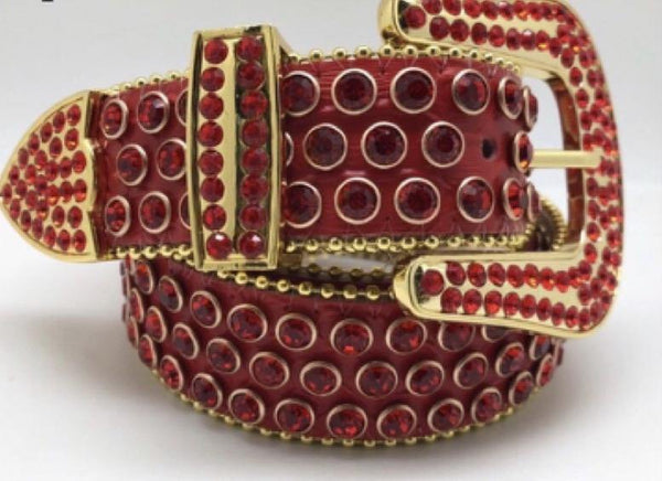 Dna Belt Red/Red Stones - NYC Style