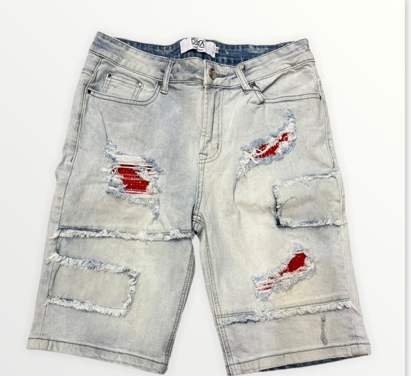 DNA Shorts Light Blue/Red Stones